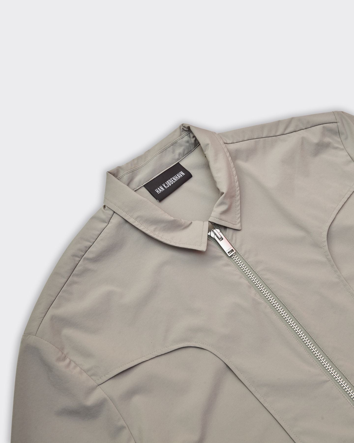 Technical Washed Zip Mist Grey Shirt