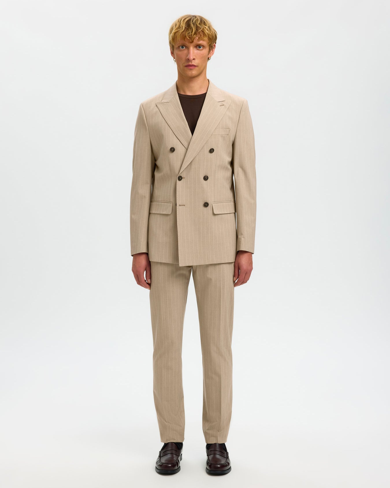 Pantalone Liam Slim Flex Pinstriped Sand