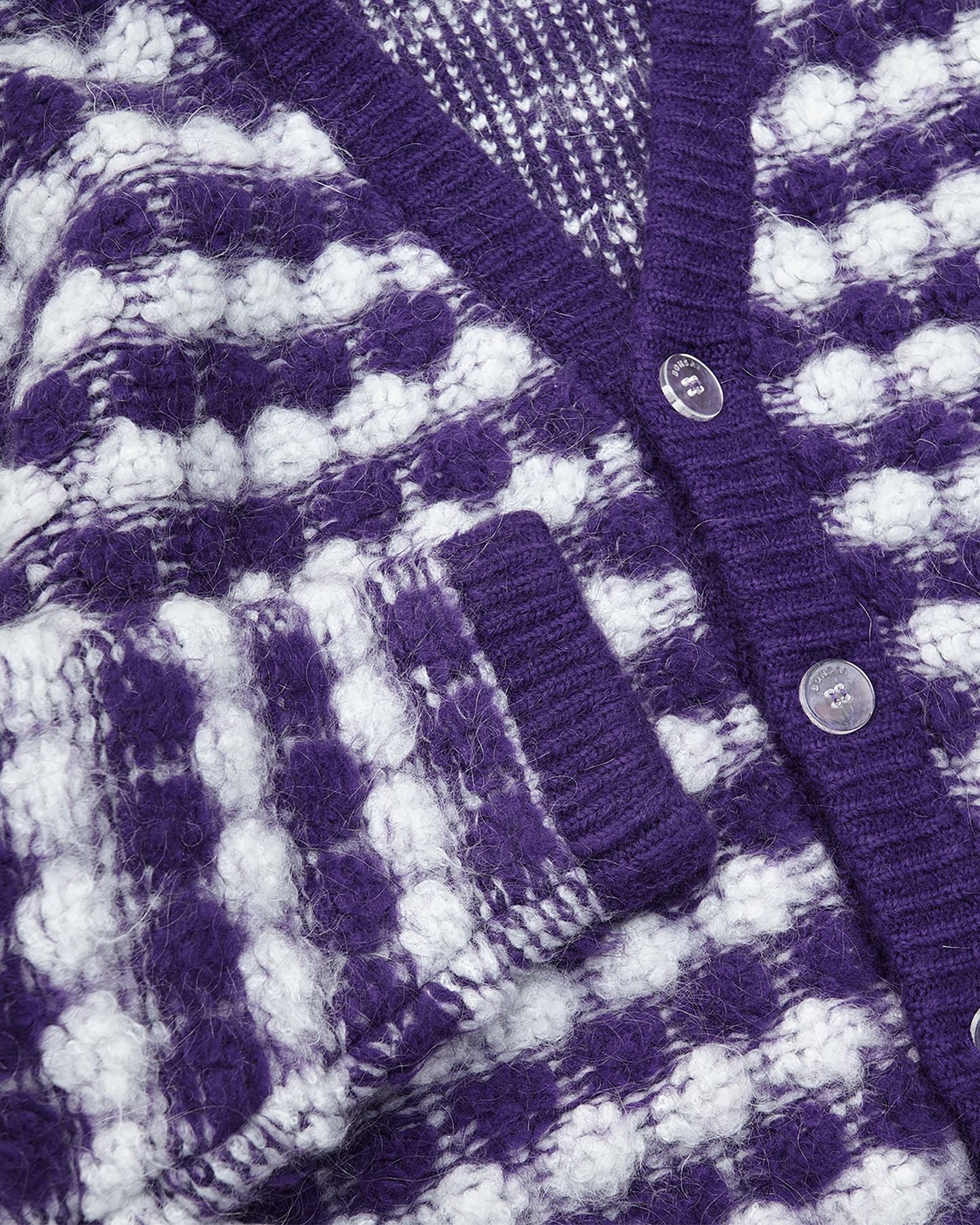 Purple OVERSIZED KNIT MOHAIR PUFF CARDIGAN