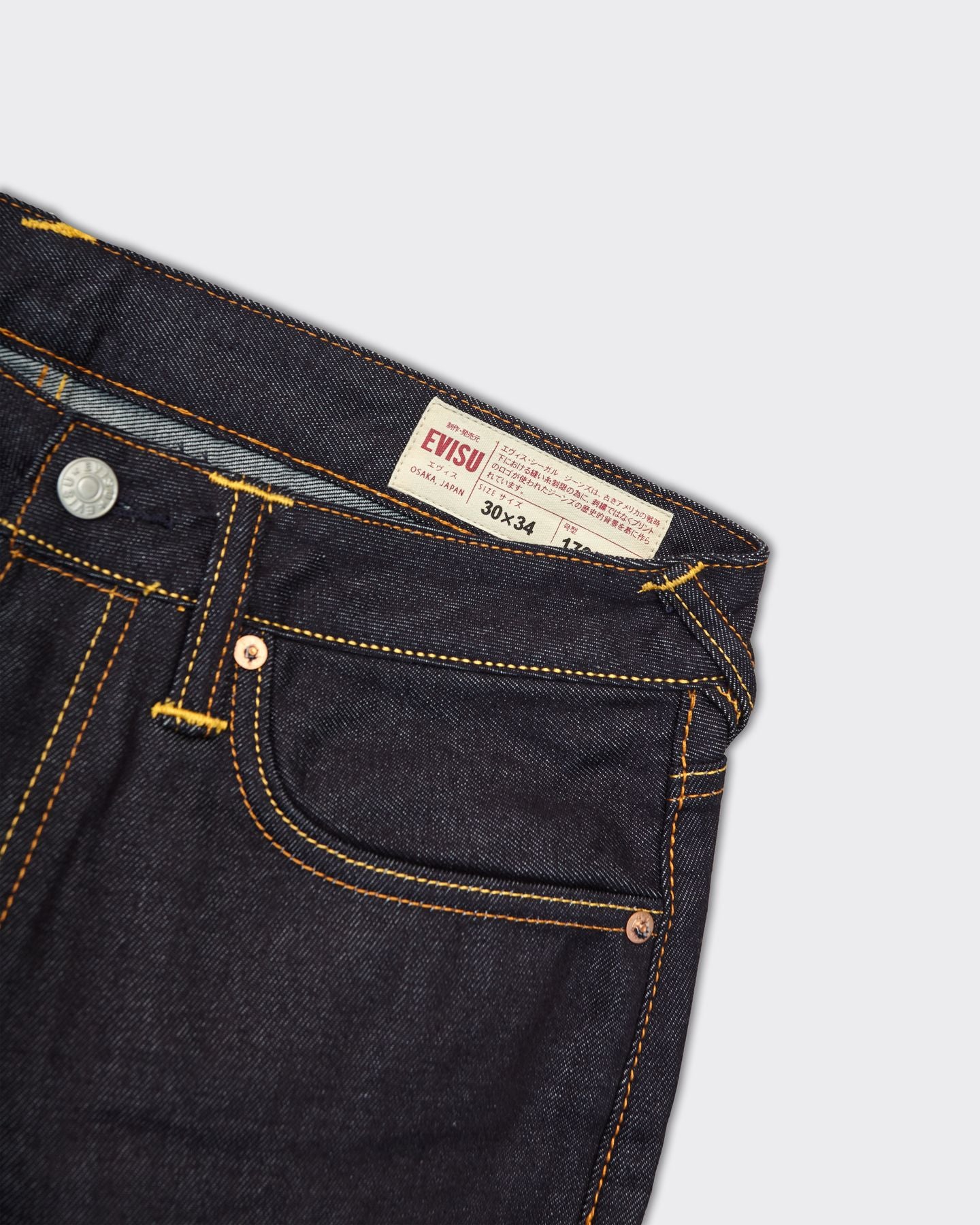 Denim Jeans Seagull Printed Pocket Denim Blue