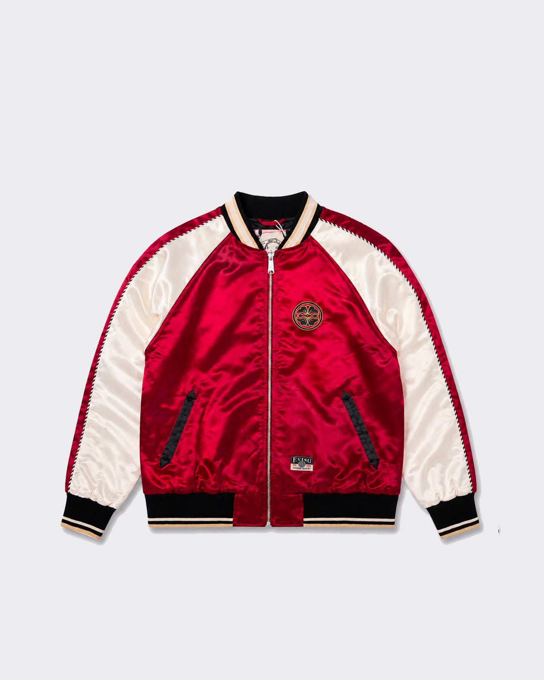 Bomber Jacket Whale Embroidery Souvenior Burgundy