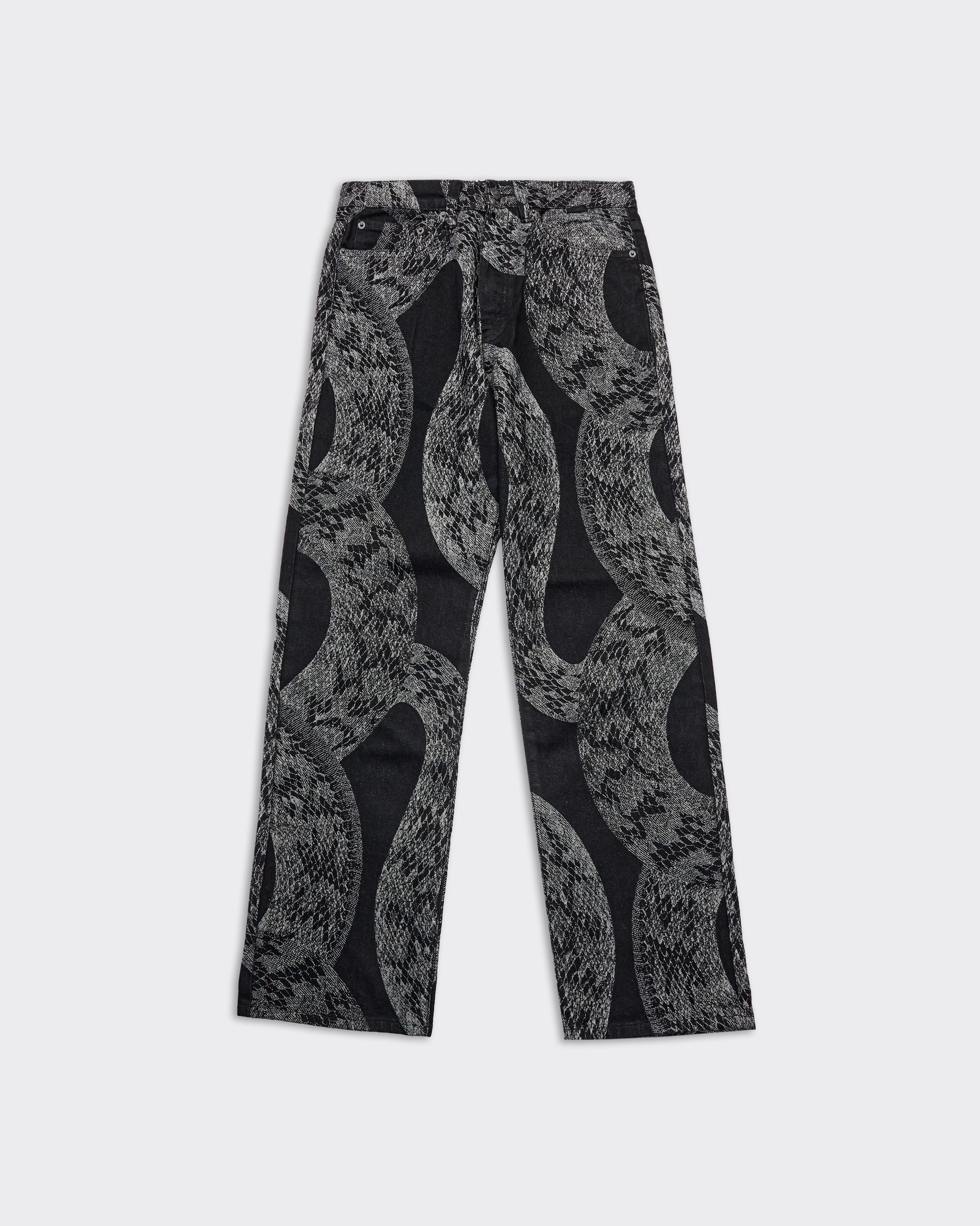 Pantalone BOA JACQUARD LOOSE DENIM Nero