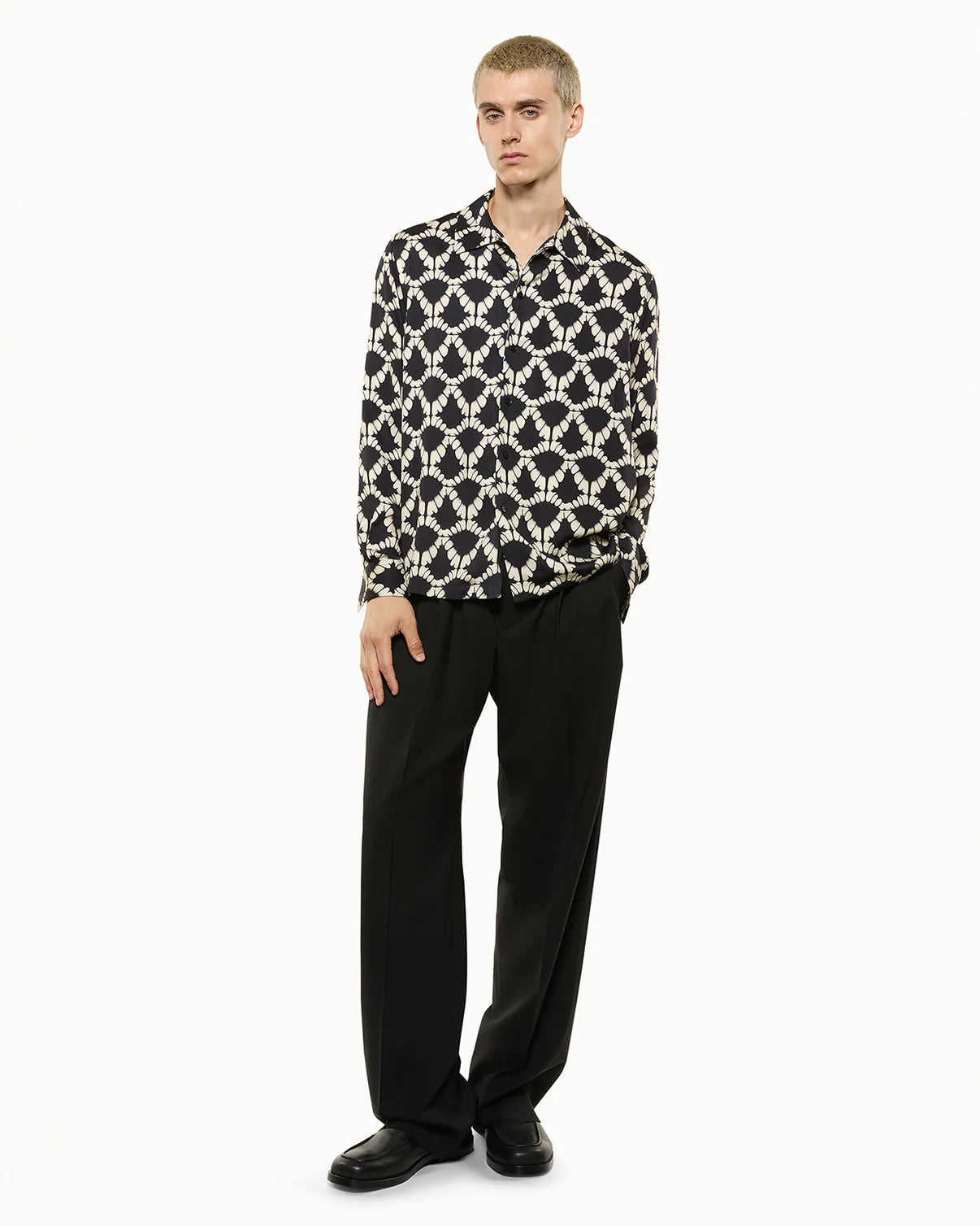 Camicia Boxy Aop Nera