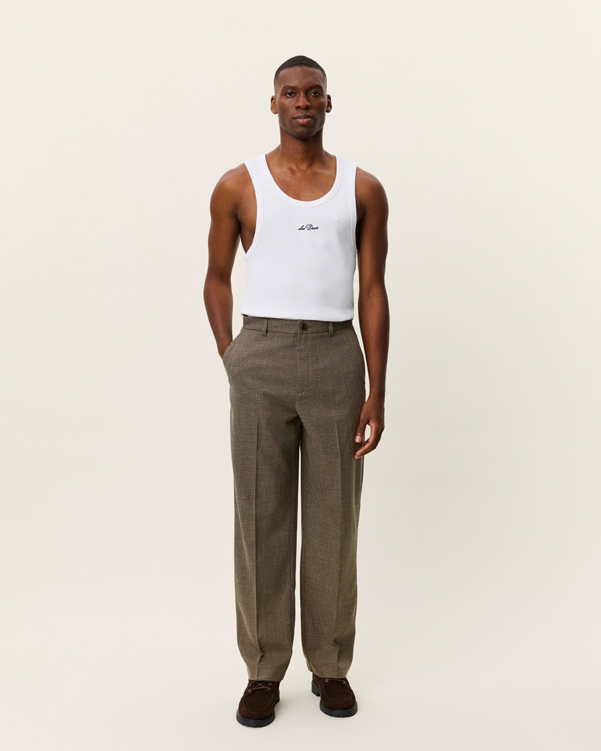 Pantaloni Randall Melange Suit Teak Brown