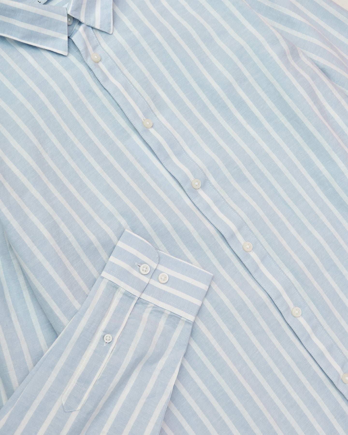 Camicia Lino Stripes Azzurra