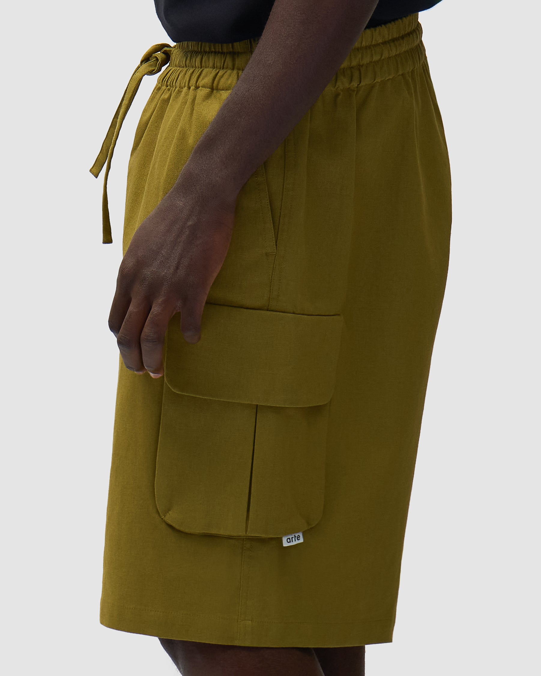 Shorts Linen Cargo Verdi