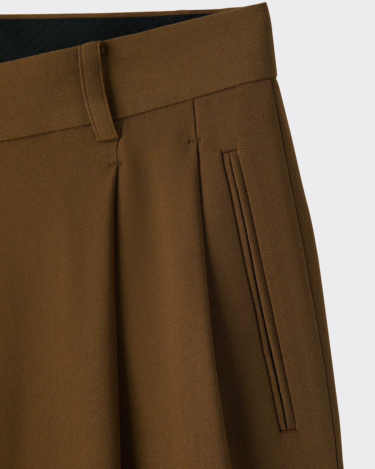 Pantaloni Suit Fluid Tuck Detail Ochre