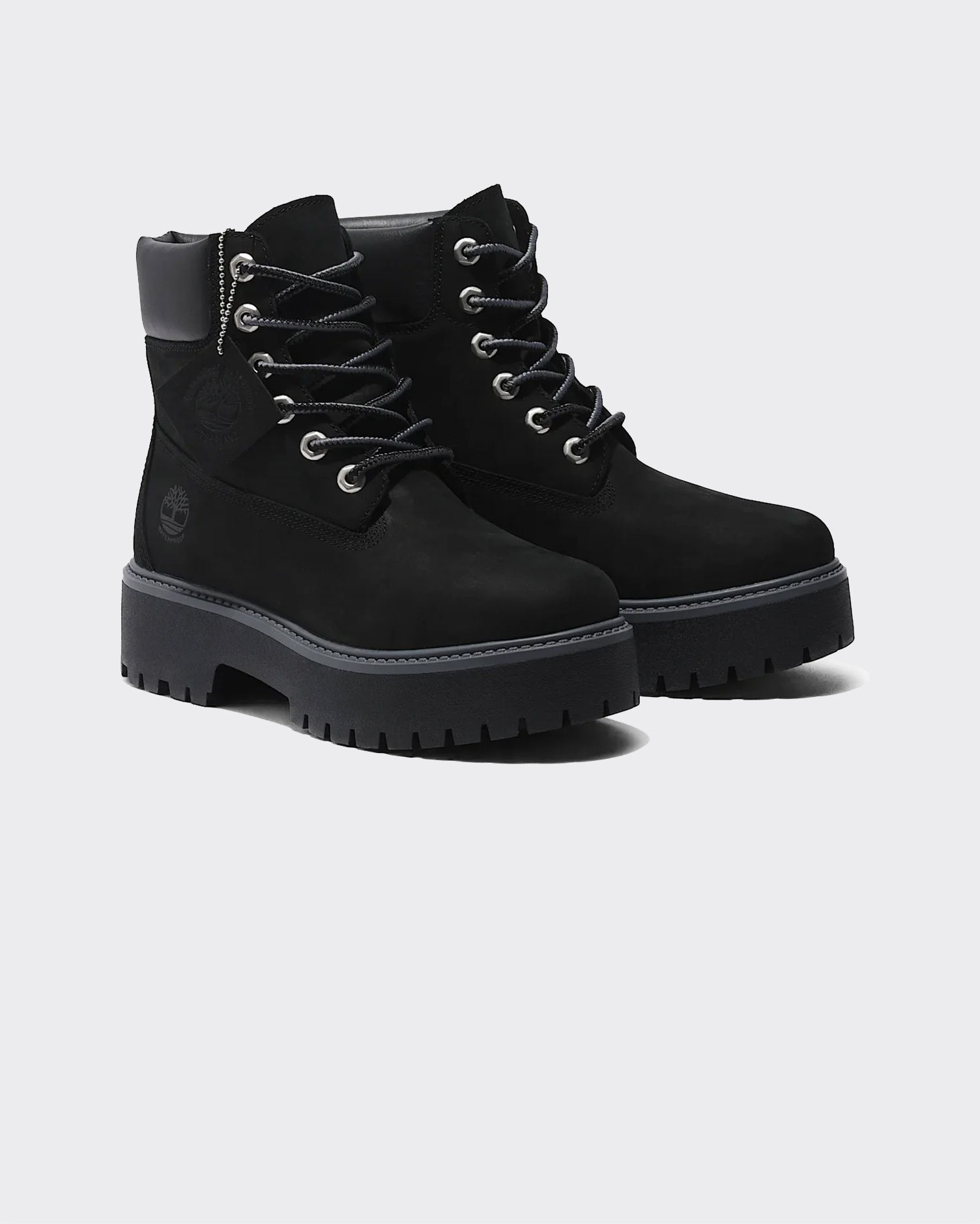Stivali Stone Street Mid Lace Up Black Full Grain