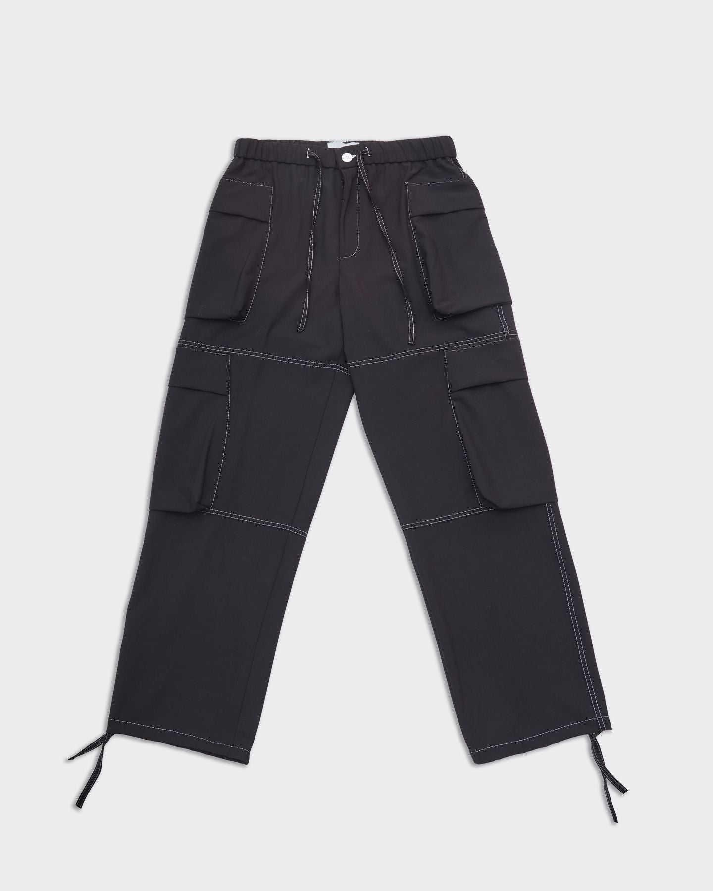 Black Cargo Fit Trousers