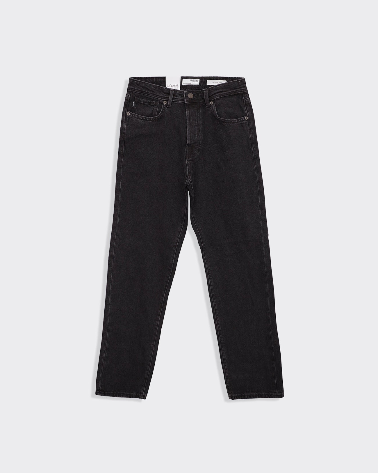 Wide Kobe Black Jeans in Cotton