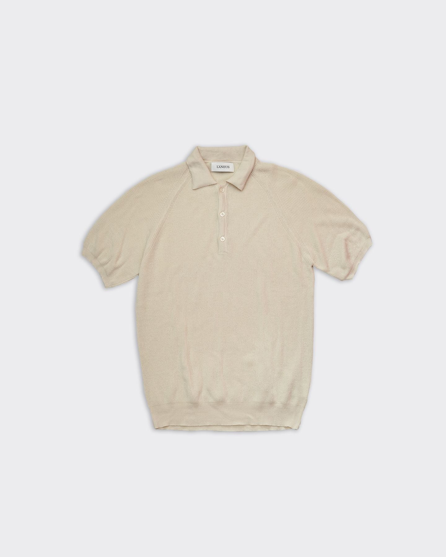 Knitted Beige Polo Shirt
